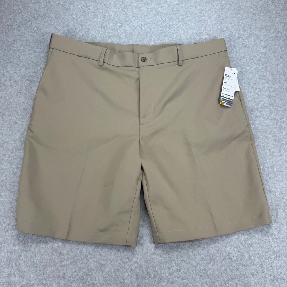 Grand Slam Golf Shorts Mens 42 Tan Chinchilla Stretch Performance‎ UPF50 Wicking